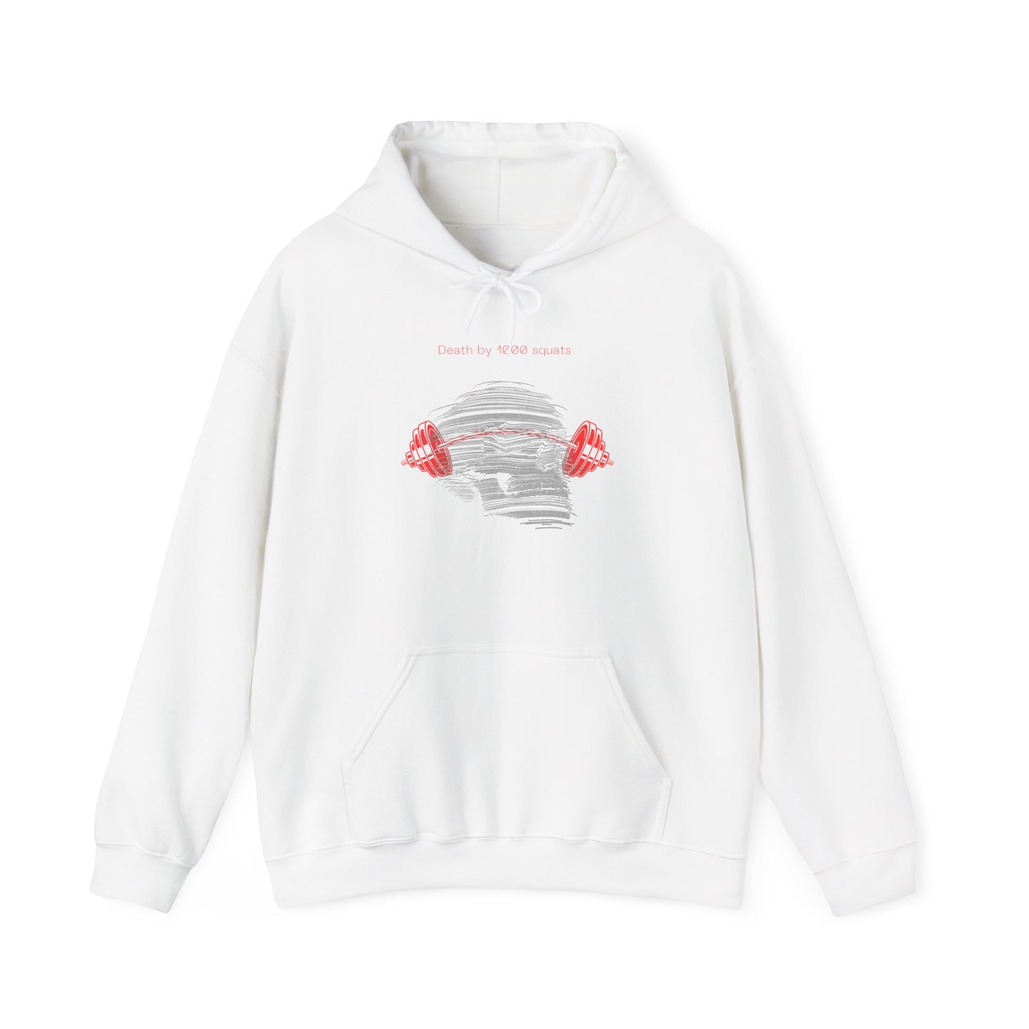 Death By 1000 Squats™ Hooded Sweatshirt - White/Red