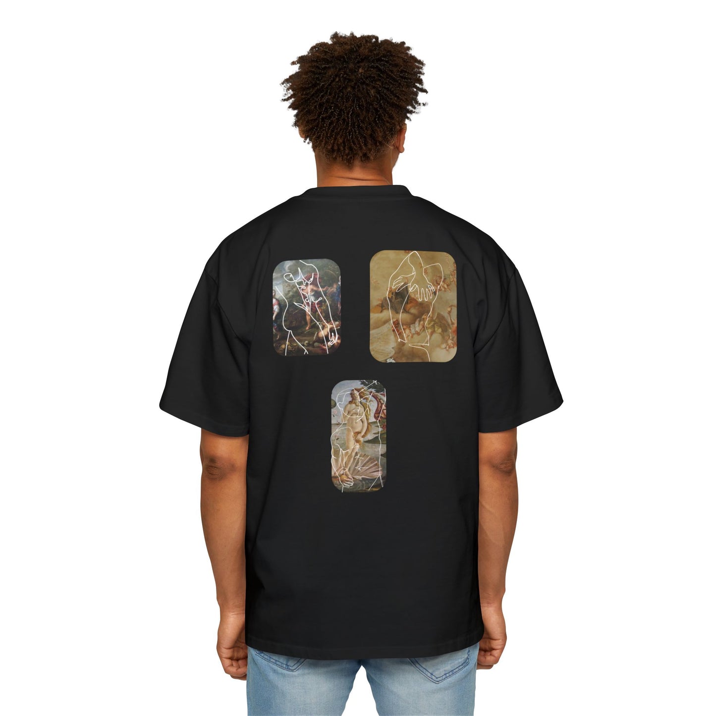 Men's Versions - Oversized Tee - Work of Art Graphic Tee for Art Lovers