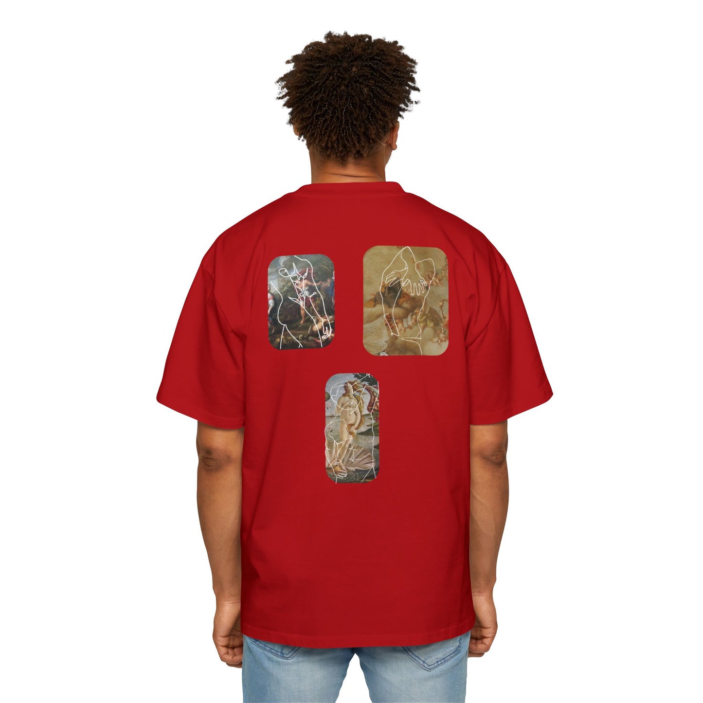 Men's Versions - Oversized Tee - Work of Art Graphic Tee for Art Lovers