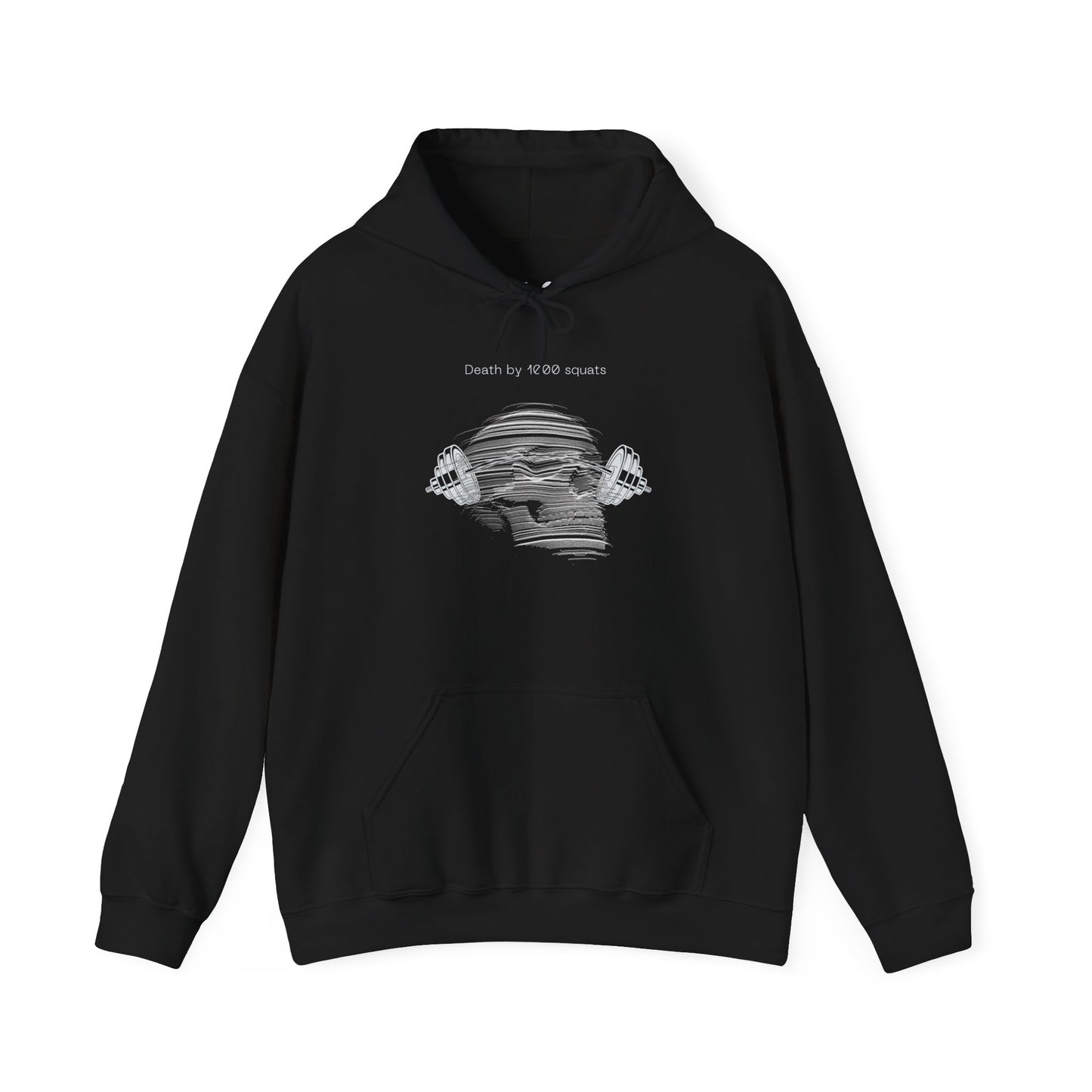 Death By 1000 Squats™ Hooded Sweatshirt - Black/White