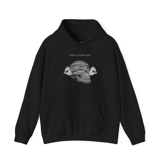Death By 1000 Squats™ Hooded Sweatshirt - Black/White