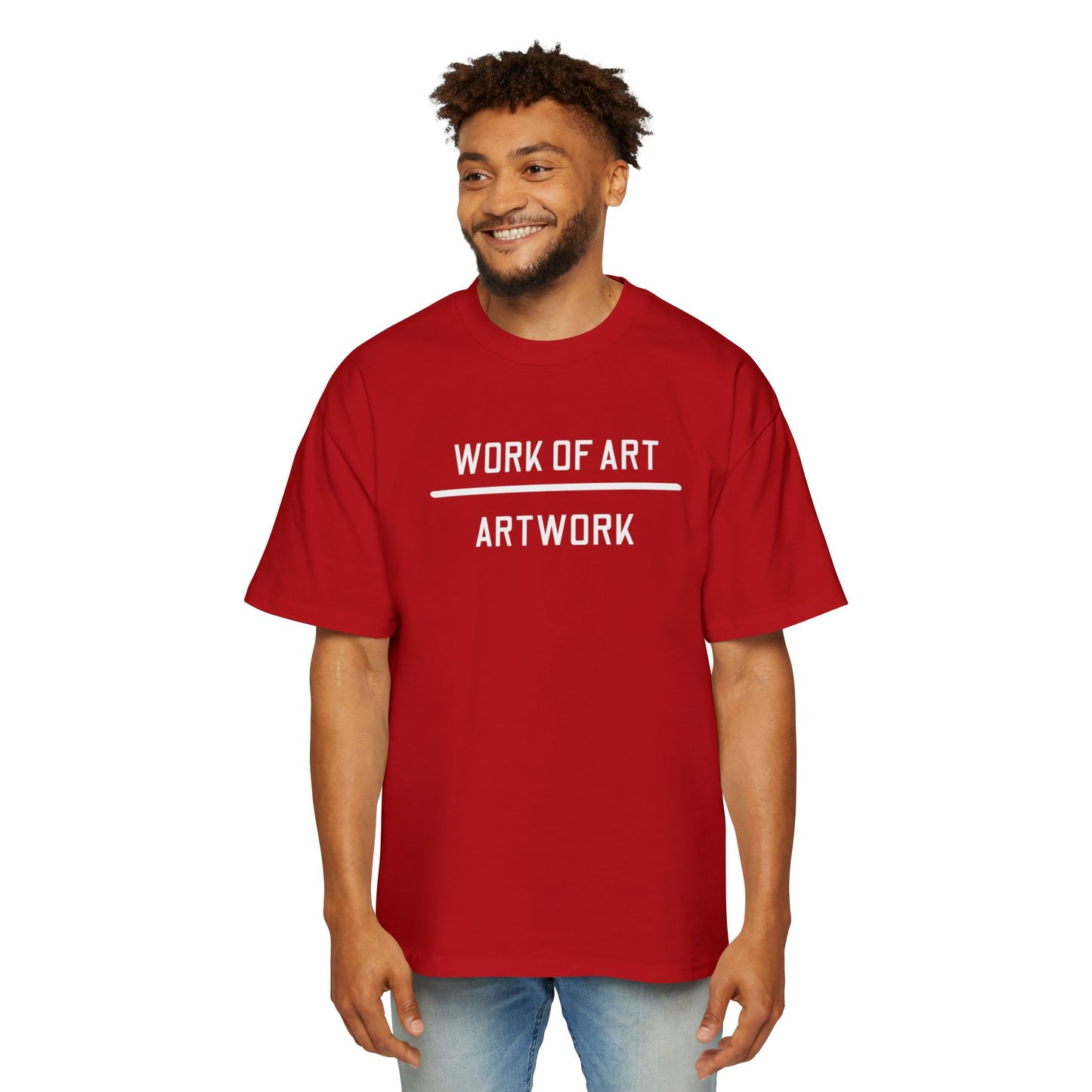 Men's Versions - Oversized Tee - Work of Art Graphic Tee for Art Lovers