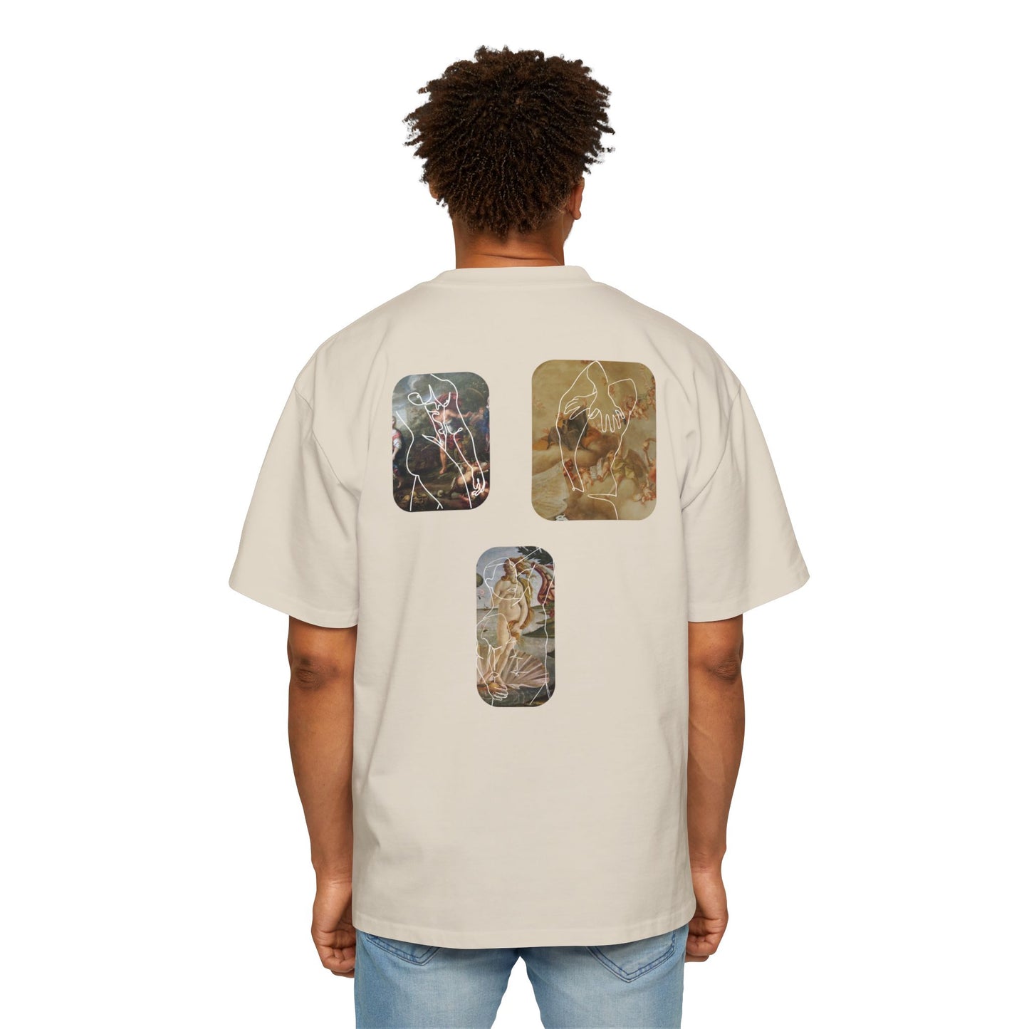 Men's Versions - Oversized Tee - Work of Art Graphic Tee for Art Lovers
