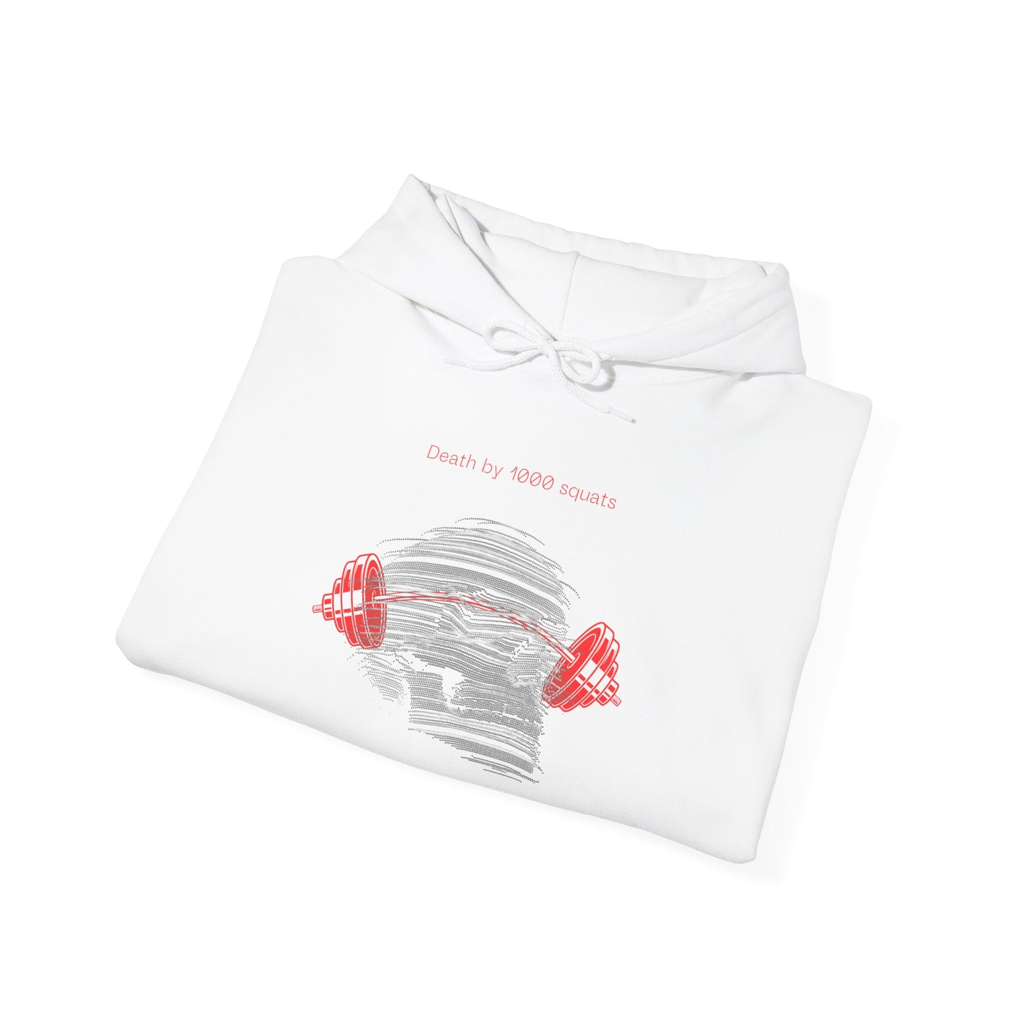 Death By 1000 Squats™ Hooded Sweatshirt - White/Red